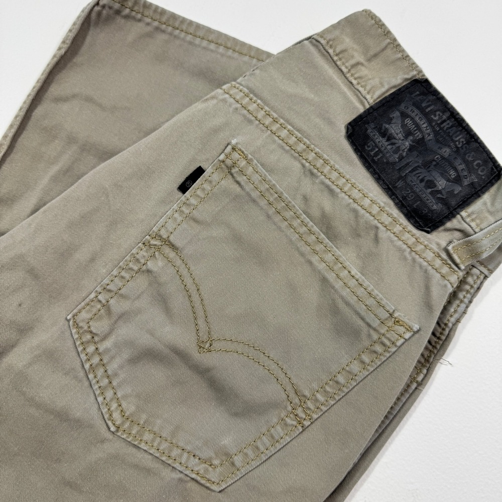 Levis 511 Slim Fit Khaki Tan Chino‎ Pants Mens 29x32 84511-0020